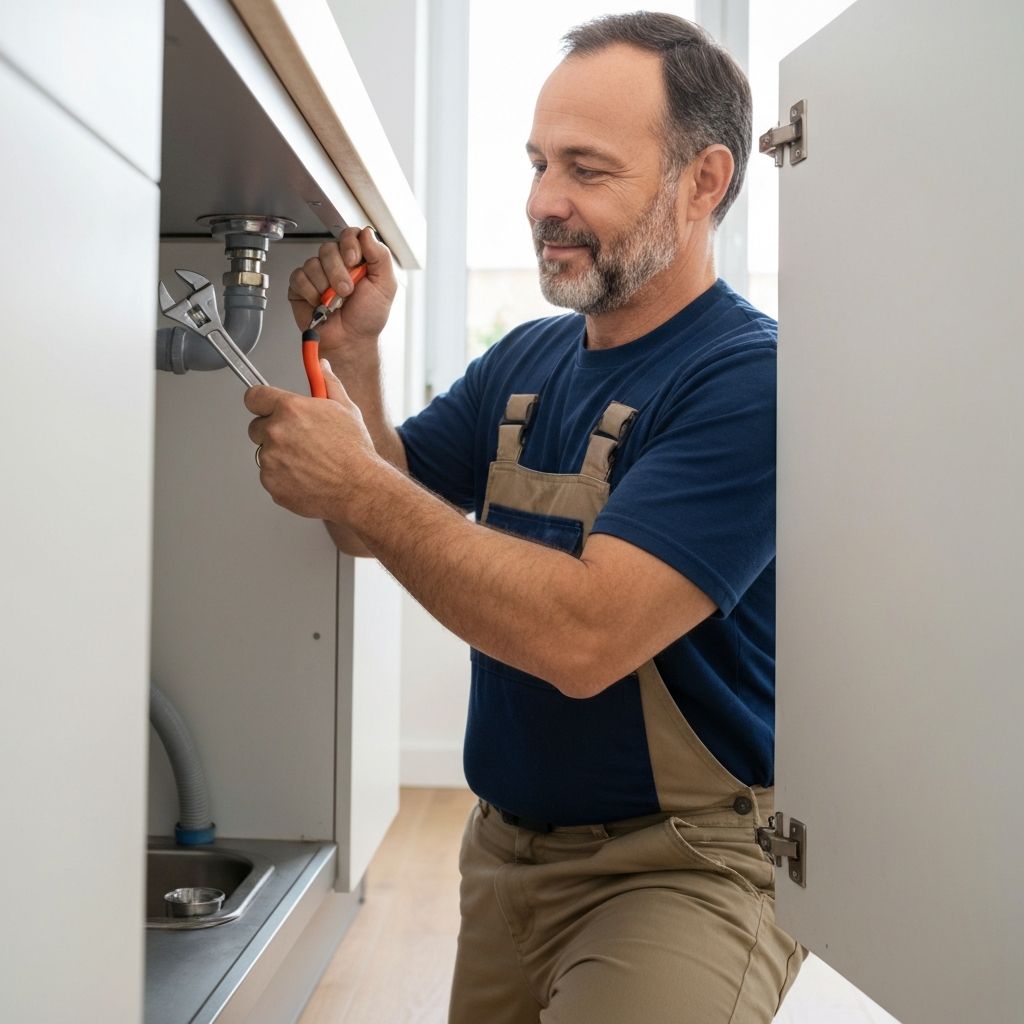 Professional plumber performing quality plumbing work